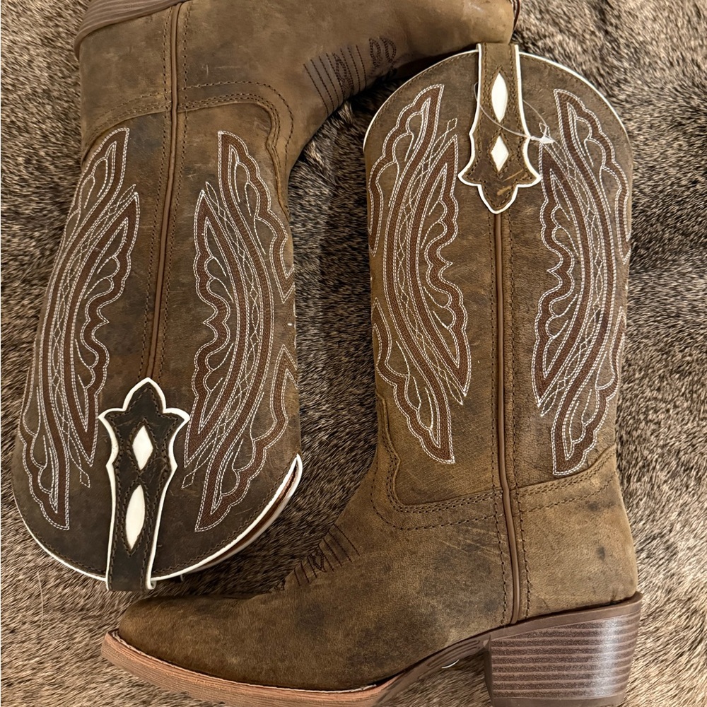 Women’s Justin 12” Rae Brown Western Cowboy Boots Size 7b - Picture 3 of 4